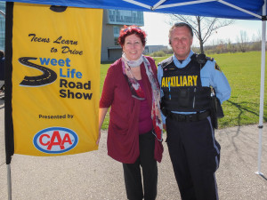 Anne Marie Hayes, Founder, Sweet Life Road Show and Gary Johnson, Auxiliary Constable, OPP. Photo by Darrell Hein (Snapd)